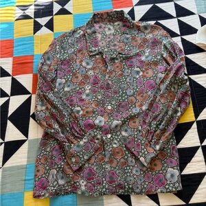 Vintage Multicolor Floral Blouse